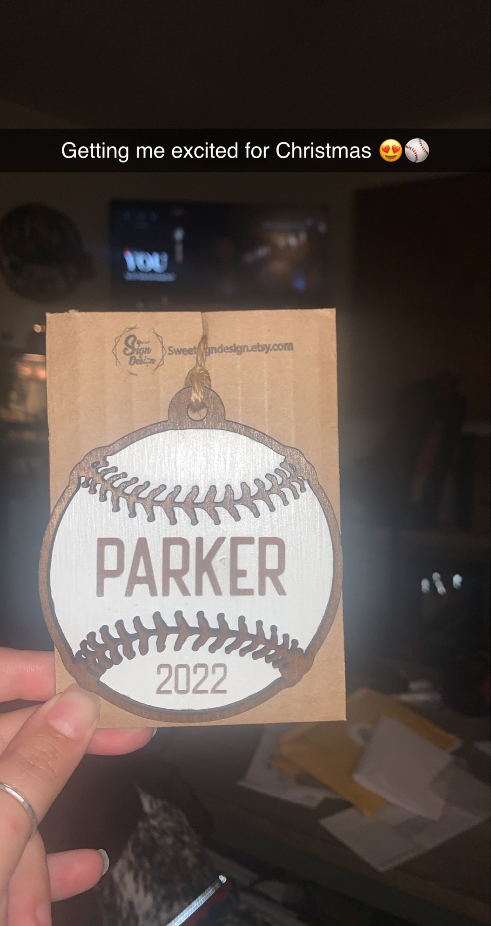 Baseball Ornament | Christmas | Laser Engraved | Gift Tags | Sports | Team |