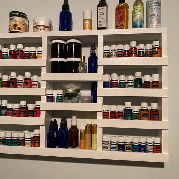 Rustic Wood Essential Oil Shelf: Hanging Apothecary Rack - Etsy