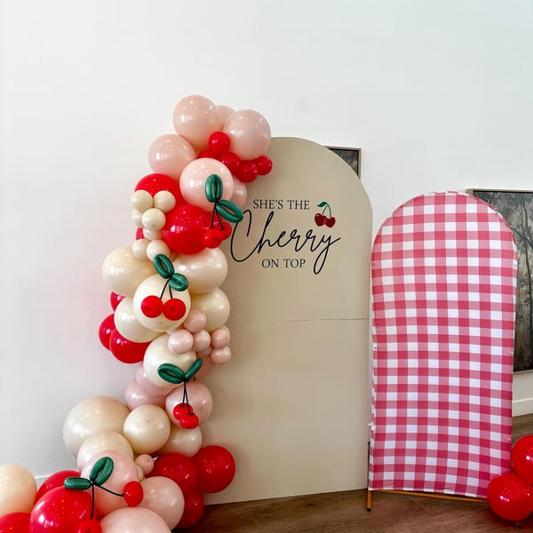 Little Cherry Girl Balloon Decor Cherry on Top Arch First Cherry ...