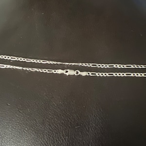 925 Sterling Silver Diamond Cut Solid Figaro Made in Italy Chain ...