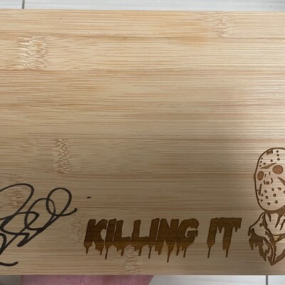Michael Myers / Killing It Laser Engraved Bamboo Cutting Board Rounded