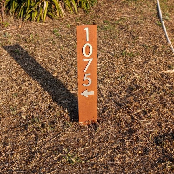 Numbers For Gate Post Two Way Address Sign, House Numbers, Address Plaque, Vertical, Modern ...