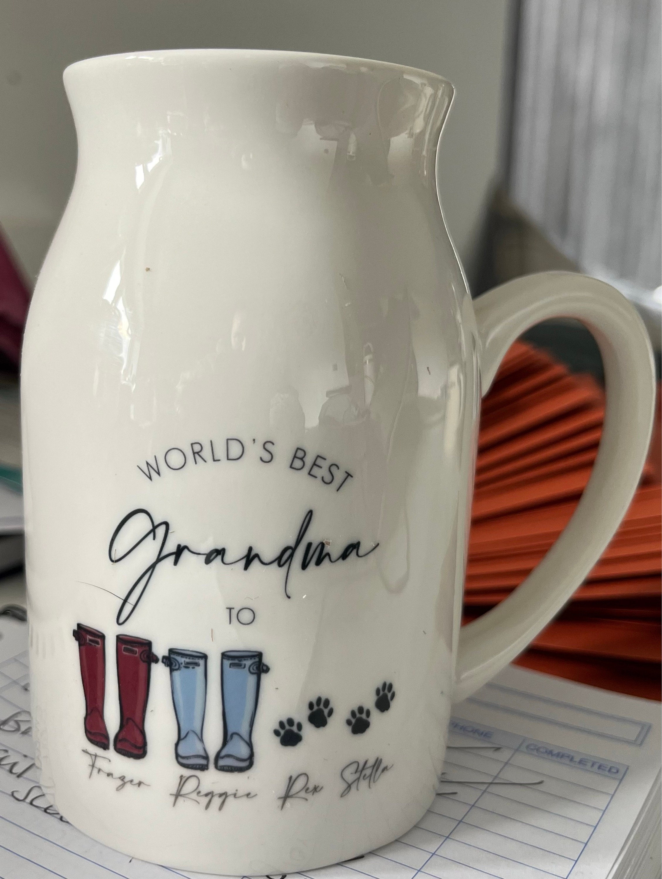 Personalisierter Muttertagskrug - Muttertagsvase - Muttertagsgeschenk - Oma-Geschenke - Mama-Geschenk - Geschenke für Mama - Gartengeschenke - Blumenvase