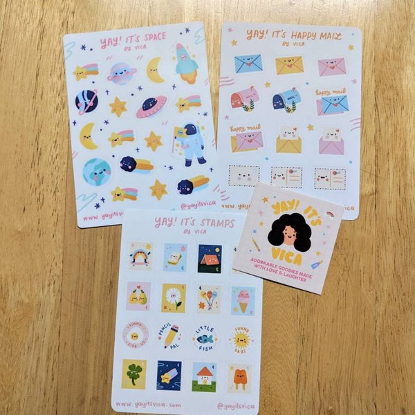 Kawaii Space Sticker Sheet – Cute Planner Journal Stickers - Etsy