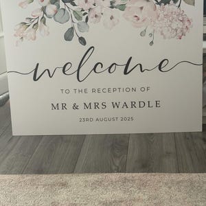 Wild Flower Wedding Welcome Sign, A1, A2 Personalised Wedding