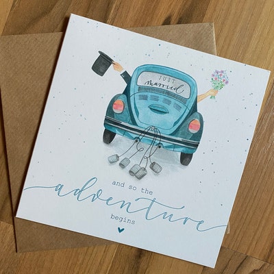 Glückwunschkarte zur Hochzeit VW Käfer Klappkarte mit Umschlag Etsy.de
