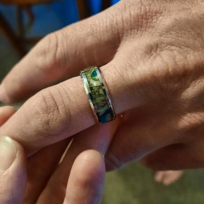 Customized Stainless Steel 8mm Shell Inslaided Ring for Men - Etsy