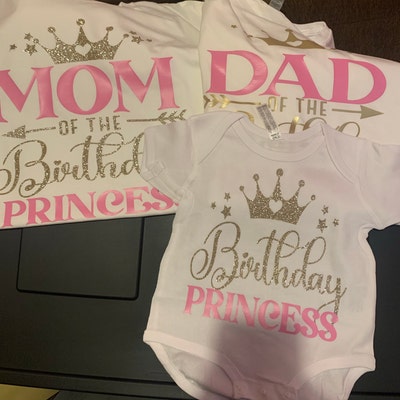 Birthday Princess Svg Bundle, Mom of the Birthday Princess, Dad of the ...