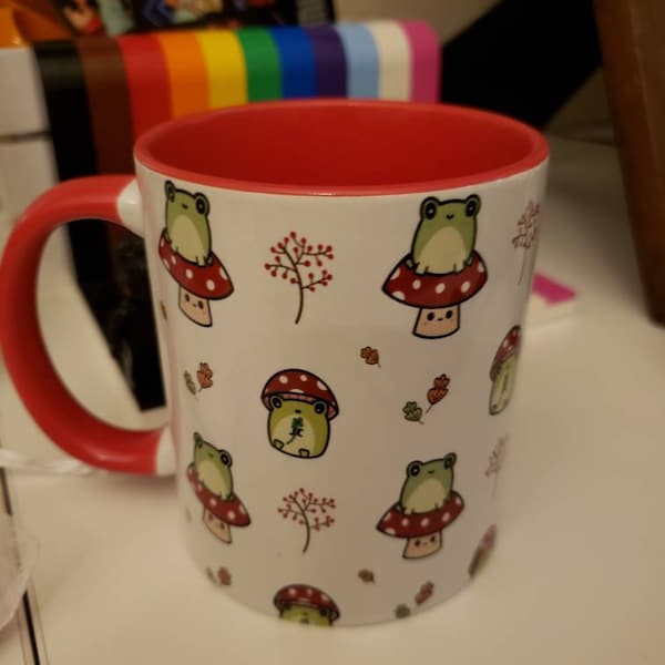 Cute Frog Mug, Kawaii Mushroom Design - Etsy