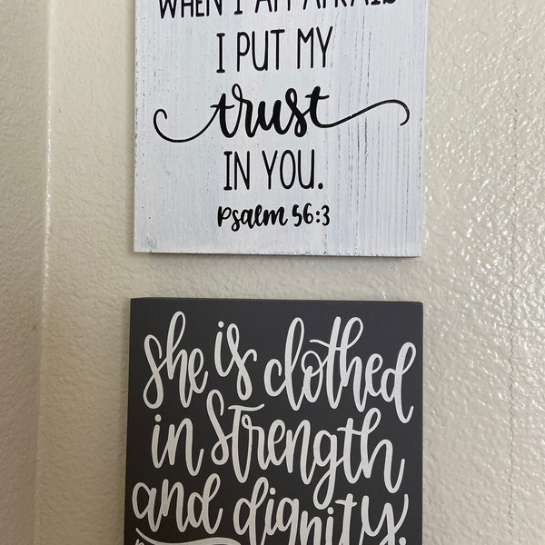 Mini Bible Verse Sign, Scripture Sign, Religious Sign, Shelf Sitter ...