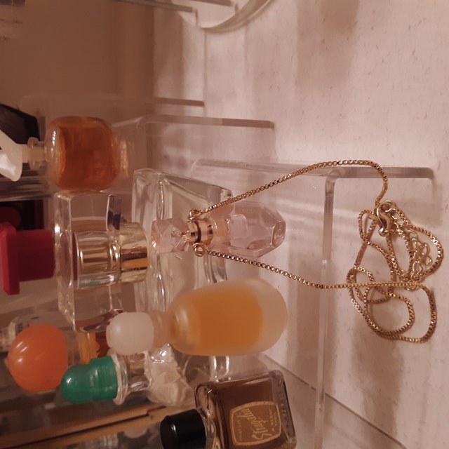 Collier Pendentif Flacon En Verre Rose - Chaîne 46 Cm, Capsule à Ouvrir, Style Bohème