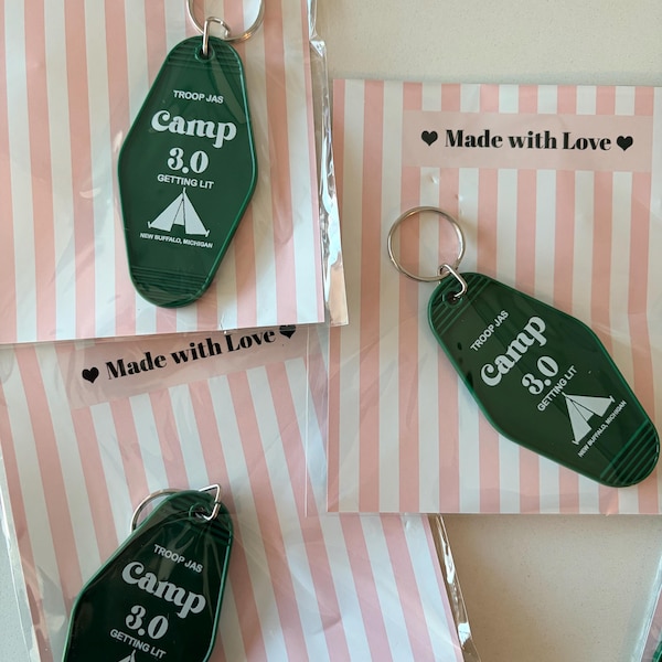 Set of 10 Camp Bachelorette Favors Retro Motel Keychains Custom ...