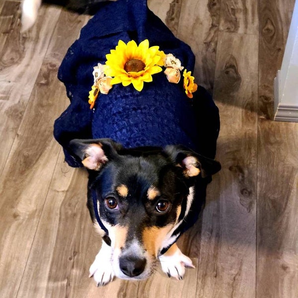 Sunflower Dog Mom - Personalized Custom 3/4 Sleeve Dress main image 1