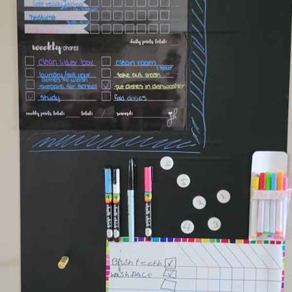 Chore Chart for Kids, Magnetic Dry Erase, Daily Routine Chore List-job ...