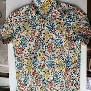 Tropical Shirt Sewing Pattern and Video Tutorial Men's - Etsy