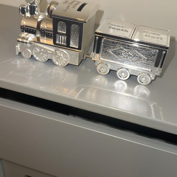 Personalised Train Money Box With Tooth & Curl Trinket Box Gifts Ideas ...