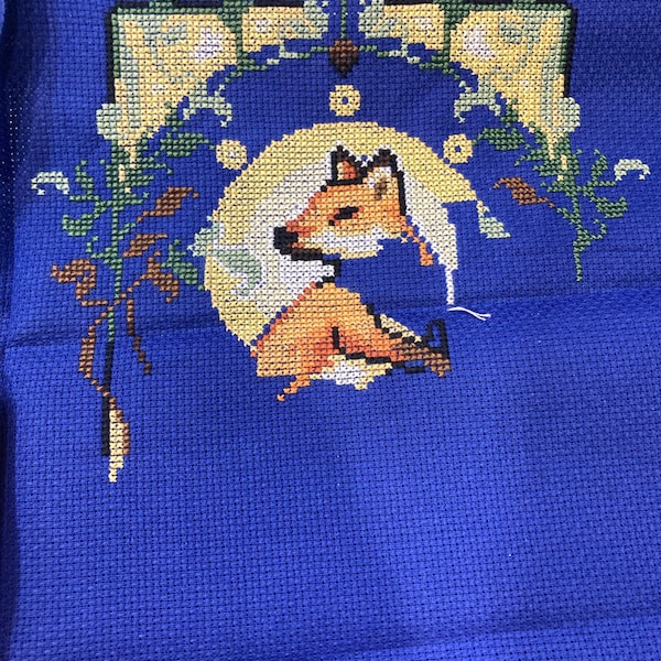 Art Nouveau Fox - Fancy Fox - Floral Arrangement - Forest Cross Stitch ...