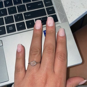 Customer photo from annamenjivar4, Dainty Raw Rose Quartz Ring in Sterling Silver