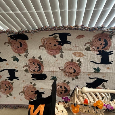 Halloween Black Cat Quilted Blanket NCU0PD602