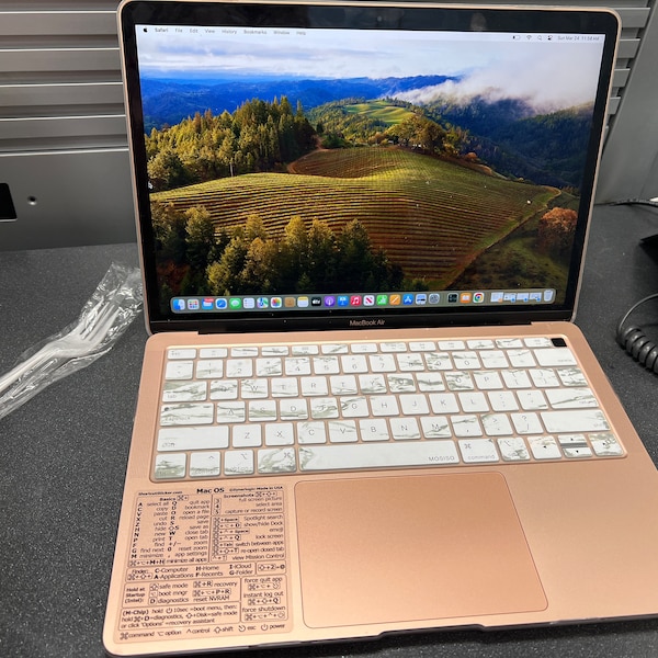 MacBook Air/pro Mac OS Keyboard Shortcuts, Clear Vinyl Sticker by ...