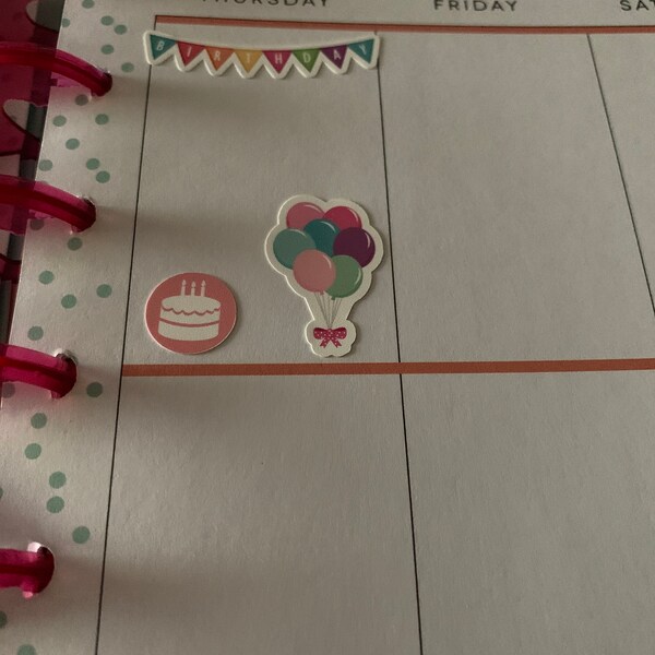 Planner Stickers -birthday Kit - Etsy