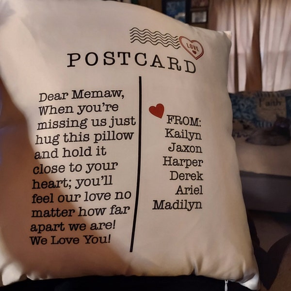 Grandma Gift Grandmother Gift Grandma Christmas Gift Grandma Pillow Grandma Postcard Pillow ...