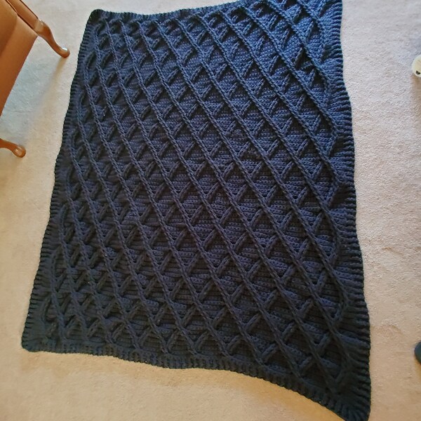 CROCHET PATTERN Once Upon A Cable Blanket - Make to Any Size - PDF ...