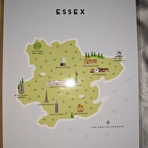 Illustrated Map of Angus Print Travel Gifts Gifts for Travellers United Kingdom Great Britain Scotland Angus Map