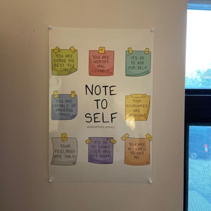 Note to Self Digital Mental Health Poster, Self Love, Self Care ...