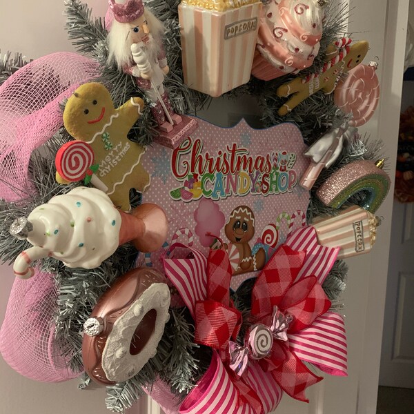 Gingerbread Bakery Sign Candyland Wreath Sign, Candy Sign, Gingerbread ...