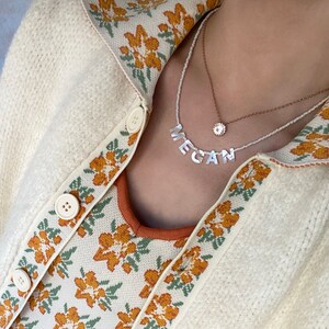 Genuine Delicate Mother of Pearl Letter Name Necklaces