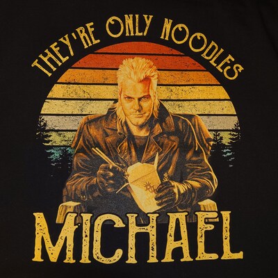 T-shirt The Lost Boys – Motif “They're Only Noodles” – Taille L – Coton – Sérigraphie Main – Style Années 80