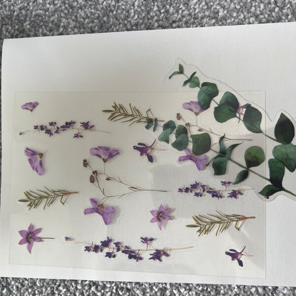 Rosemary Sticker Rosemary Herb Plant Stickers, Purple Flower Planner Stickers, Floral ...