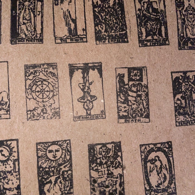 Um Set 78 Small Tarot Card Rubber STAMPS Complete Deck for sale online
