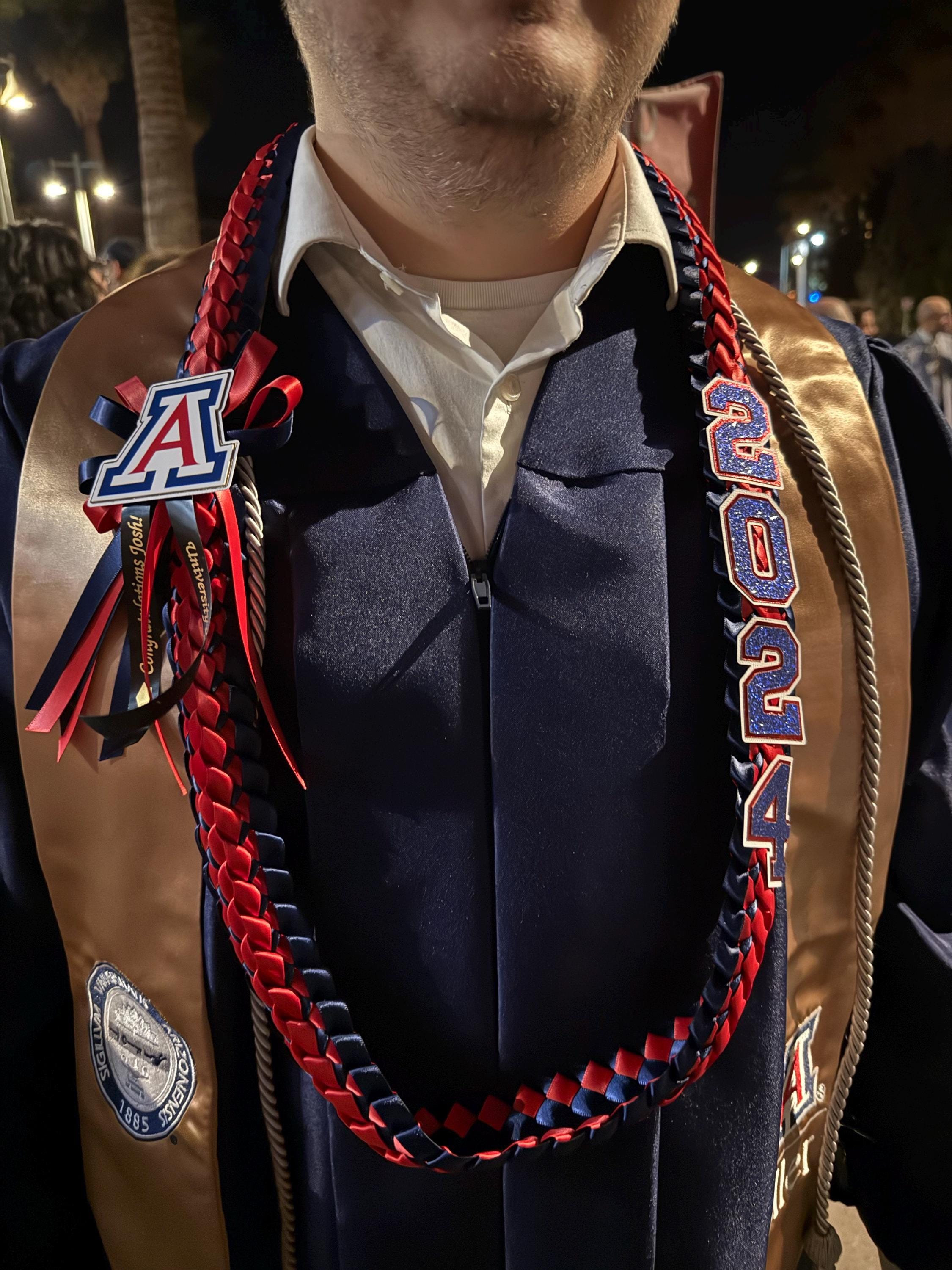 Abschluss-Lei - individuell an jedes College- oder Highschool-Logo und jede Highschool-Farbe angepasst - Personalisierter Lei, Klasse von 2025, Senior Night Lei
