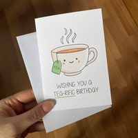 Happy Birthday Card Tea - Etsy