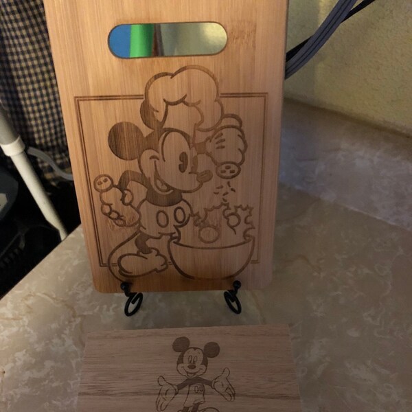 Mickey Mouse Chef Cooking Inspired Cheese, Cutting Wood Board Foodie ...
