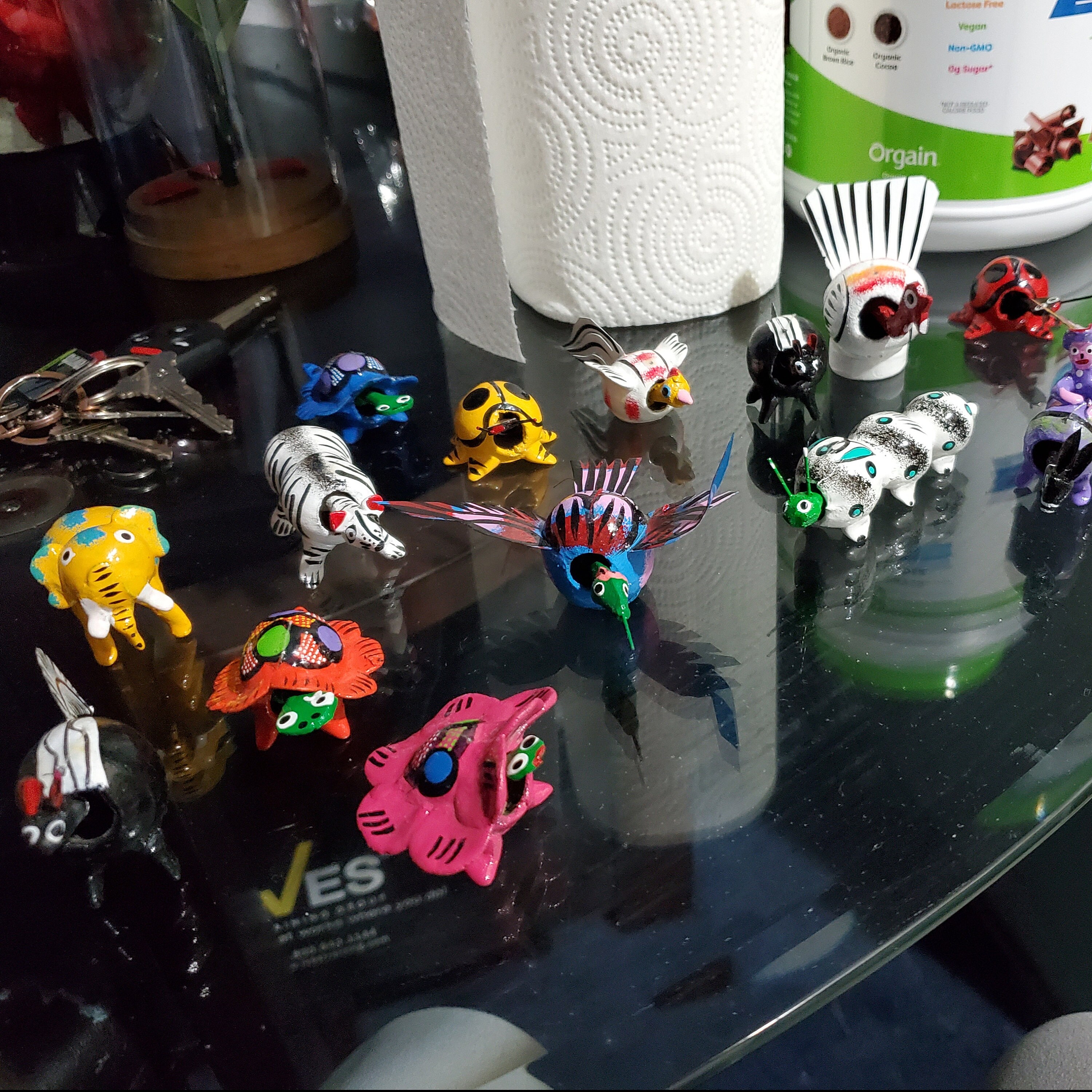 Lot of 100 Mixed Mexican Bobble Head Animals Folk ArtParty Etsy