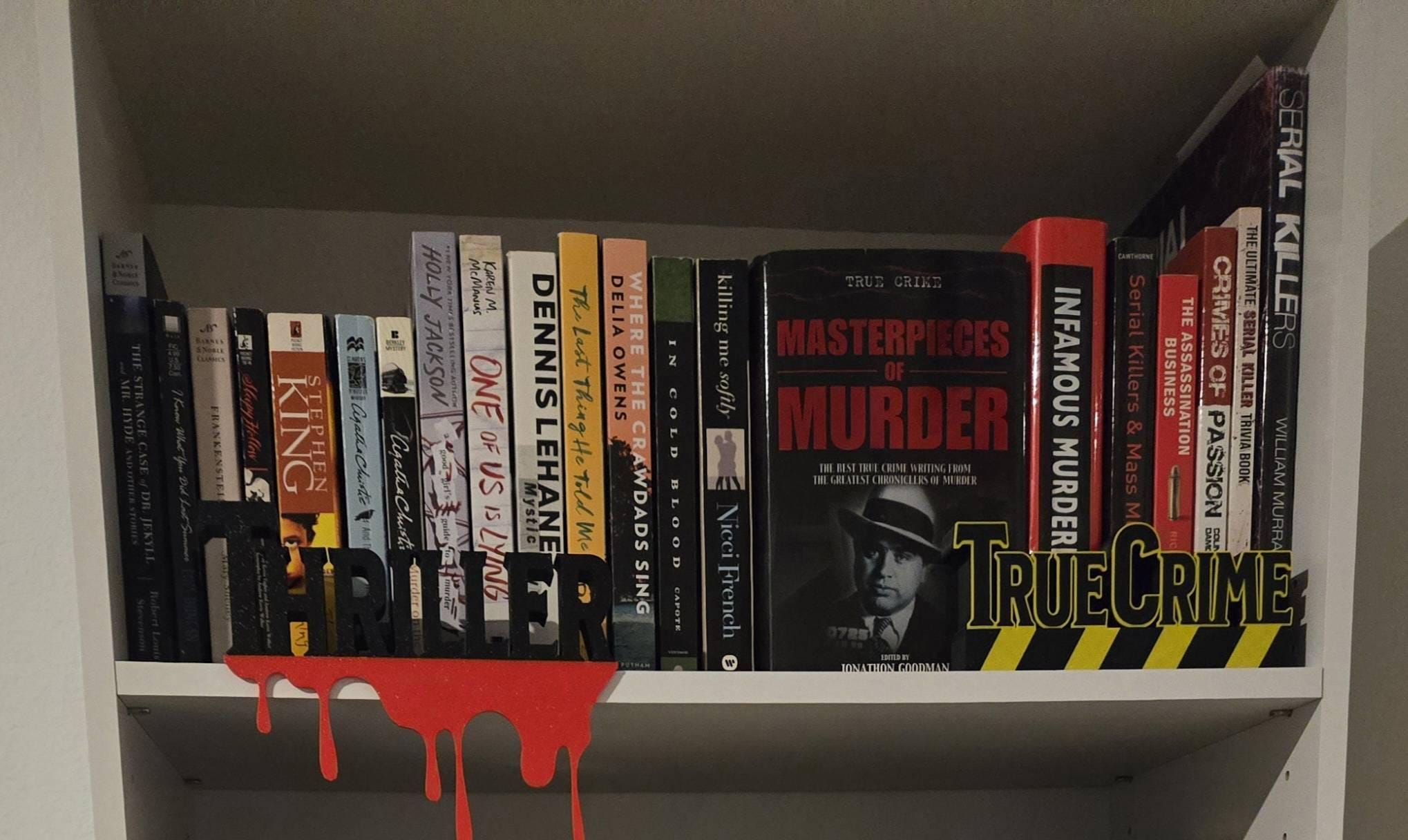 BookShelf Sign Thriller Library Book Lover Gift Custom Colors Book Club Decor 3d Printed