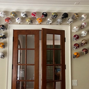 Football Mini Helmet Wall Display – Version 2 – No Visible Screws – Signed Display Case