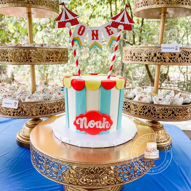 Blumomon Lot de 35 décorations de gâteau en forme de cirque pour bébé fille  et garçon - Décoration vintage en cirque - Accessoire de fête