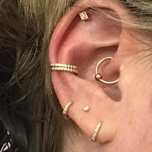 Minimalist & Dainty Pave CZ 1 Band Ear Cuff Earrings