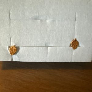 Customer photo, Pinecone Stud Earrings