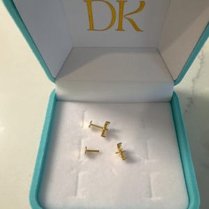 Tiny diamond cz flat back studs earrings  18K gold piercing set, 18g flatback labret, cartilage helix tragus conch earring, gift valentines