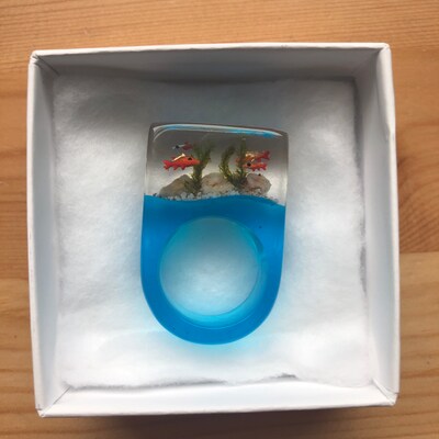Etsy Design Awards Finalist 2020: Aquarium Fish Ring With Silver ...