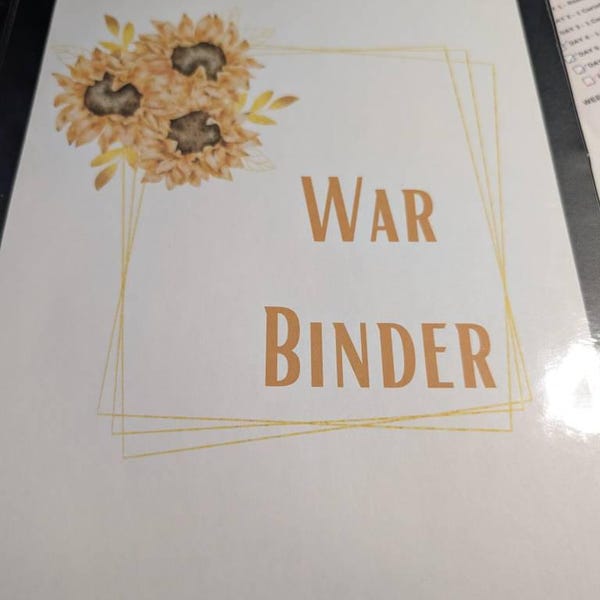 Sunflower War Binder | Bible Planner | Bible Study | Printable War ...