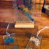 Everlasting Glass Double Flower Blue & Chocolate