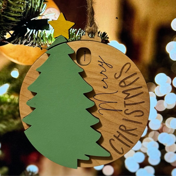 Christmas Tree Countdown Sliding Ornament | Star Lever Turning Calendar ...