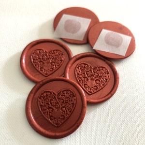 Elegant Heart Wax Seal self-adhesive // Wax Seal Stamp, Wax Stamp