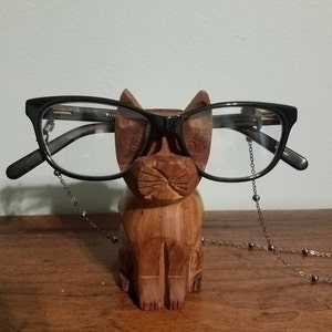 Tooarts Cat Shaped Eyeglass Rack Glasses Eyewear Holder Animal Shaped Spectacle Display Stand Black and Yellow, Women's, Size: 9
